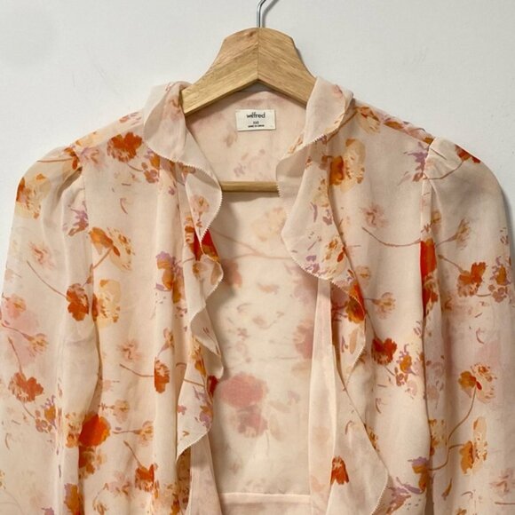 Aritzia Wilfred Nadine Floral Blouse XXS — 100% Polyester - Picture 5 of 10